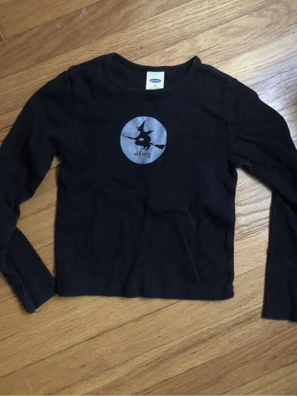 Old Navy Halloween Sparkly Glittery Witch Long Sleeve T-Shirt Top Girls 6/7